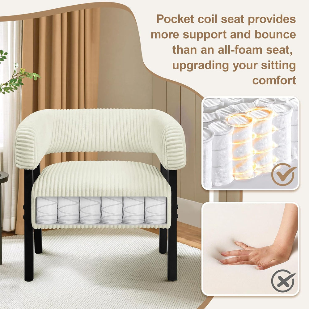 Yaheetech Accent Living Room Chair with Pocket Coiled Seat Set of 1 | Sofa Ar...