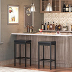 HOOBRO Bar Stools, Set of 2 Bar Chairs, 24.8-Inch Height Stools, Breakfast Bar Stools, Kitchen Stools, 2" Thick Upholstery, for Kitchen, Dining Room, Cafe, Bar Counter, Black BB21BY01