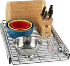 HOLDN’ STORAGE Pull Out Cabinet Organizer, Heavy Duty Caddy w/Lifetime Limited Warranty -14”W x 21”D - Requires At Least 15-1/4” Cabinet Opening, Steel Metal Cabinet Drawers Slide Out, Chrome