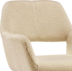 Mid Century Modern Dining Chairs Set of 2 & 4 & 6 Comfy Accent Chair Upholstered Kitchen Dining Living Room Chairs for Bedrooms Waiting Room Home Arm Desk Chair No Wheels (Wool Light Khaki, 2)
