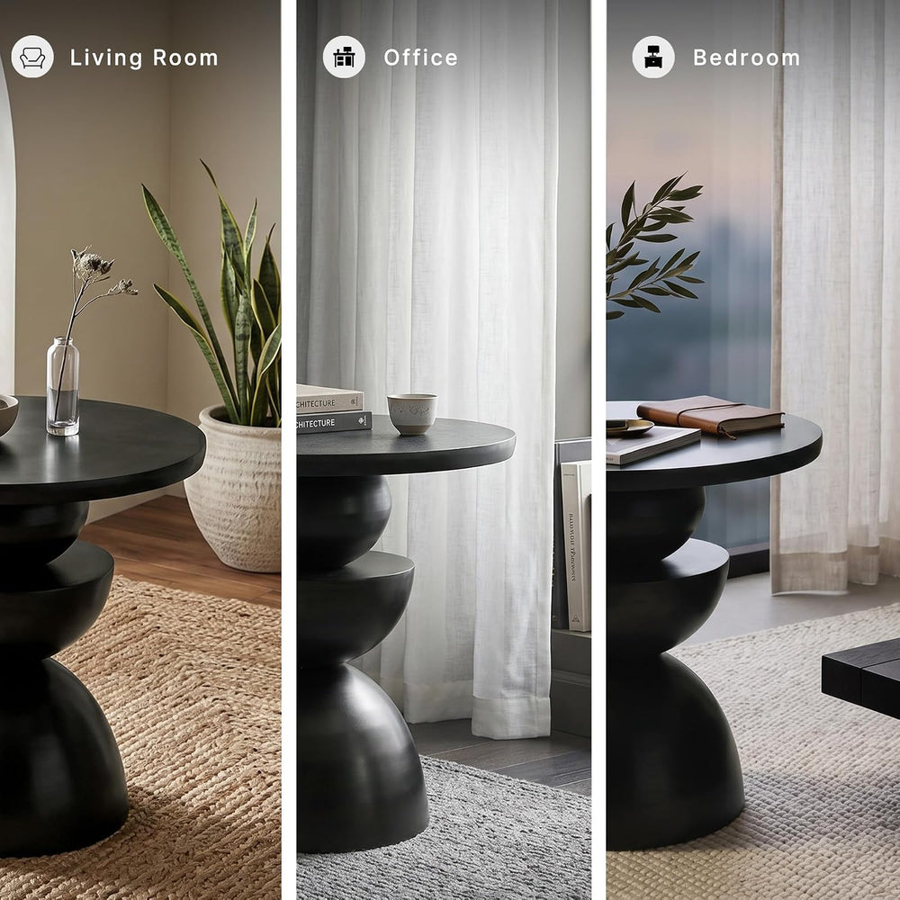 Signature Design by Ashley Kurtson Accent Table, Round Metal End Table with C...