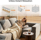 Homall Sectional Couches for Living Room, Modern Boneless Couch with Deep Seat, Upholstered Cloud Sofa, No Assembly Required (Grey, Oversized Sofa)