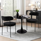 SoarFlash Kitchen Table and Chairs for 2, 24" Dining Table Set for 2 with Velvet Upholstered Chairs, 3 Piece Round Kitchen Table Set, Dining Room Table Set for Small Space, Apartment