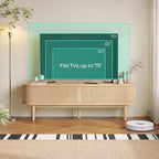 LINSY HOME Fluted TV Stand for 75" TV, Mid-Century Modern 70" Entertainment Center with Sliding Tambour Door and Storage Cabinet, Cruved TV Media Console Table for Living Room, Bedroom, Oak