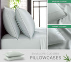 King Sheets by Pure Bamboo, Genuine 100% Organic Viscose Derived from Bamboo Bed Sheet Set, Luxuriously Soft & Cooling, Double Stitching, 2 Year Quality Promise (King, Sea Glass)