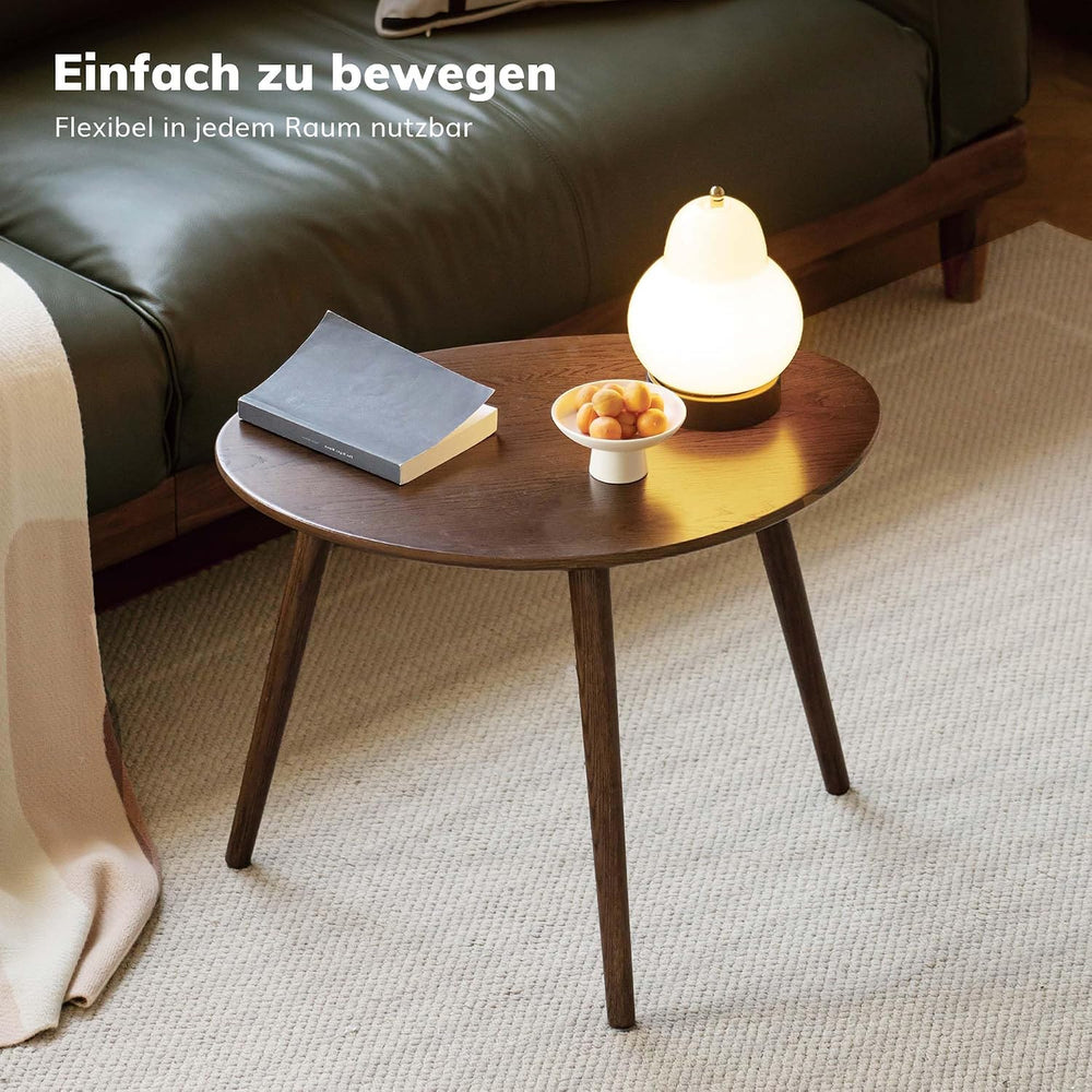 Small Oval Coffee Table, Solid Oak Pebble Table for Small Spaces | Solid oak ...