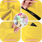 Homguava 6 FT Bean Bag Chair: 6' Bean Bags with Memory Foam Filled, Large Beanbag Chairs Soft Sofa with Dutch Velvet Cover-Mustard