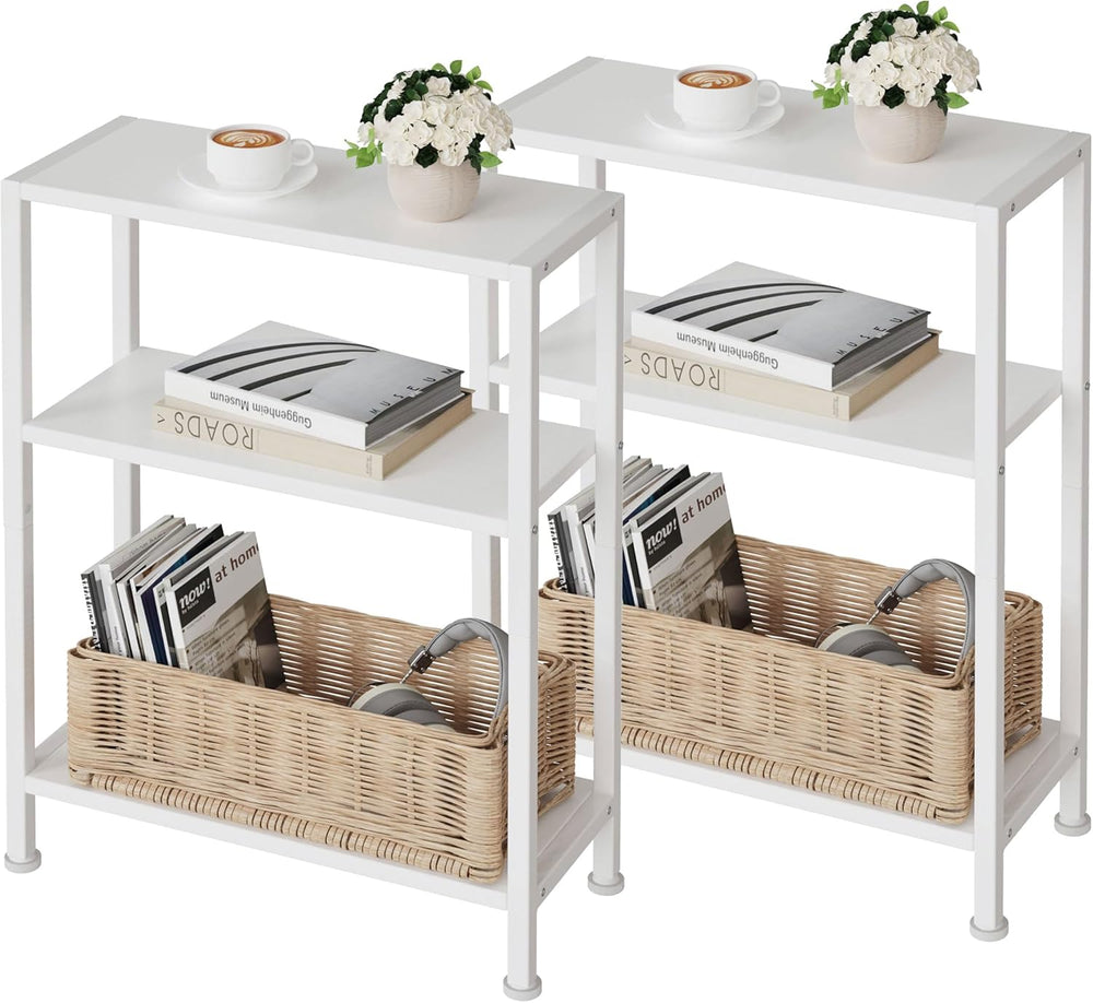 3-Tier Side Table Set of 2, Small End Table, Sofa Side Table for Narrow Space...