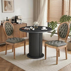 SoarFlash Kitchen Table and Chairs for 2, 31.5" Dining Table Set for 2 with Upholstered Chairs, 3 Piece Kitchen Table Set with Storage Shelf for Small Space, Apartment