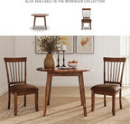 Signature Design by Ashley Berringer | Spindle Back 18" Dining Chairs (Set of 2) – Rustic Light Brown with Upholstered Cushioned Seat