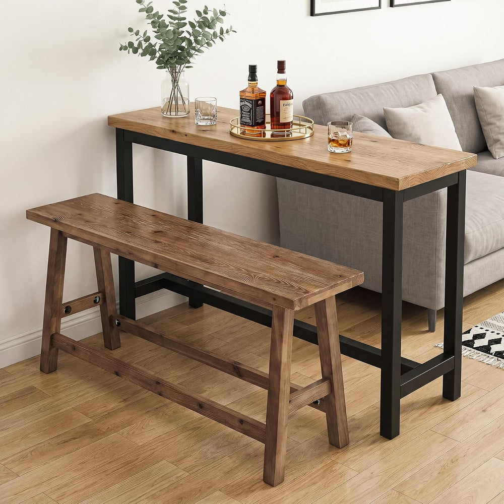 55" Solid Wood Counter Height Bar Bench, Bench for Island Table | 25.59&...