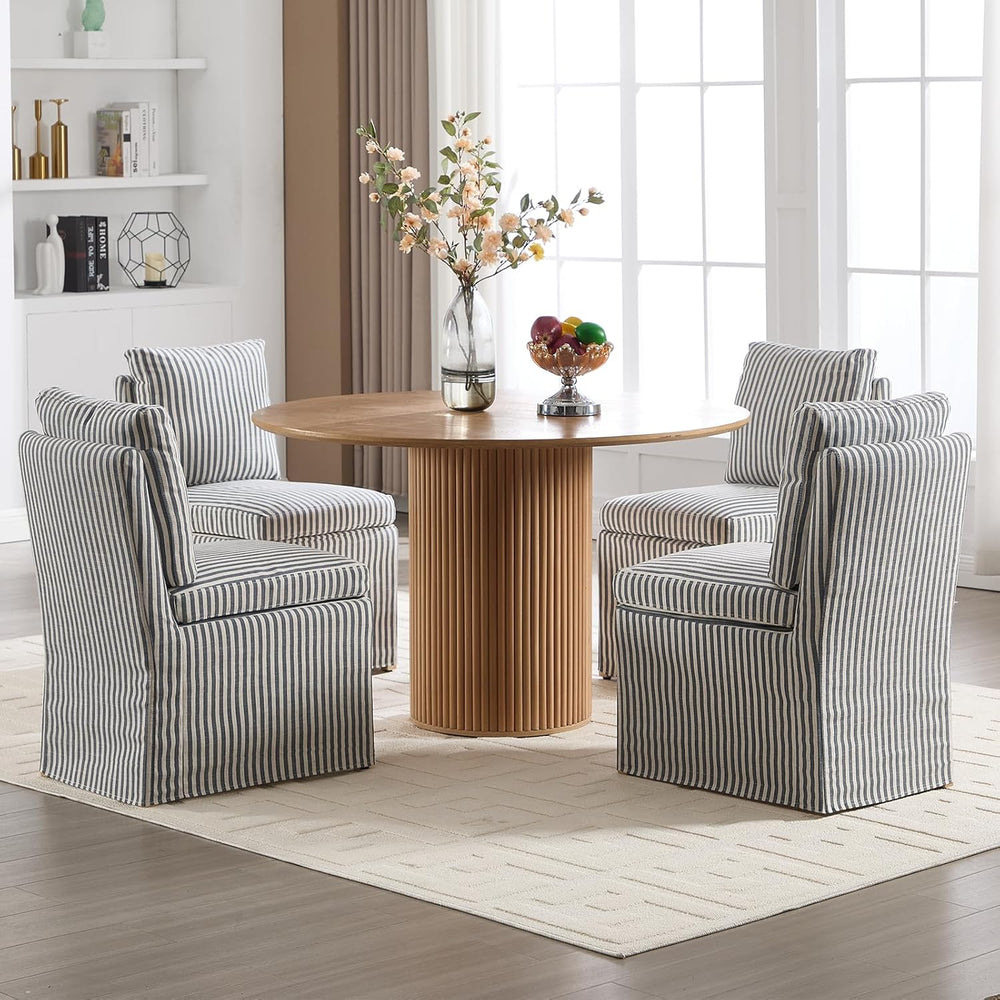 Kmax Slipcovered Dining Chairs Set of 2, Modern Upholstered Armless Kitchen C...
