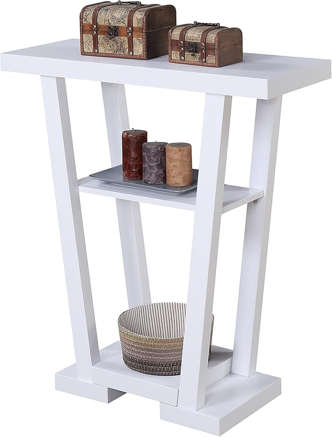 Convenience Concepts Newport V Console Modern Sofa Storage Shelves, Narrow En...