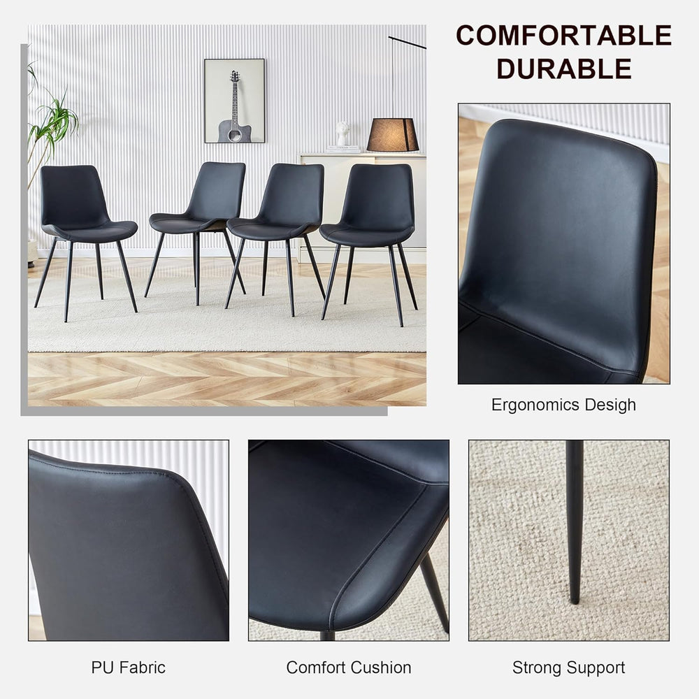 gopop 79" Modern Wood Dining Table Set for 8 with Faux Leather Chairs, S...