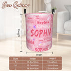Custom Name Laundry Hamper, Personalized Laundry Basket with Name for Boys Girls Kids Men Women, Customized Name Dirty Clothes Basket Gifts for Clothes Toy Bathroom Bedroom Laundry Room Dorm