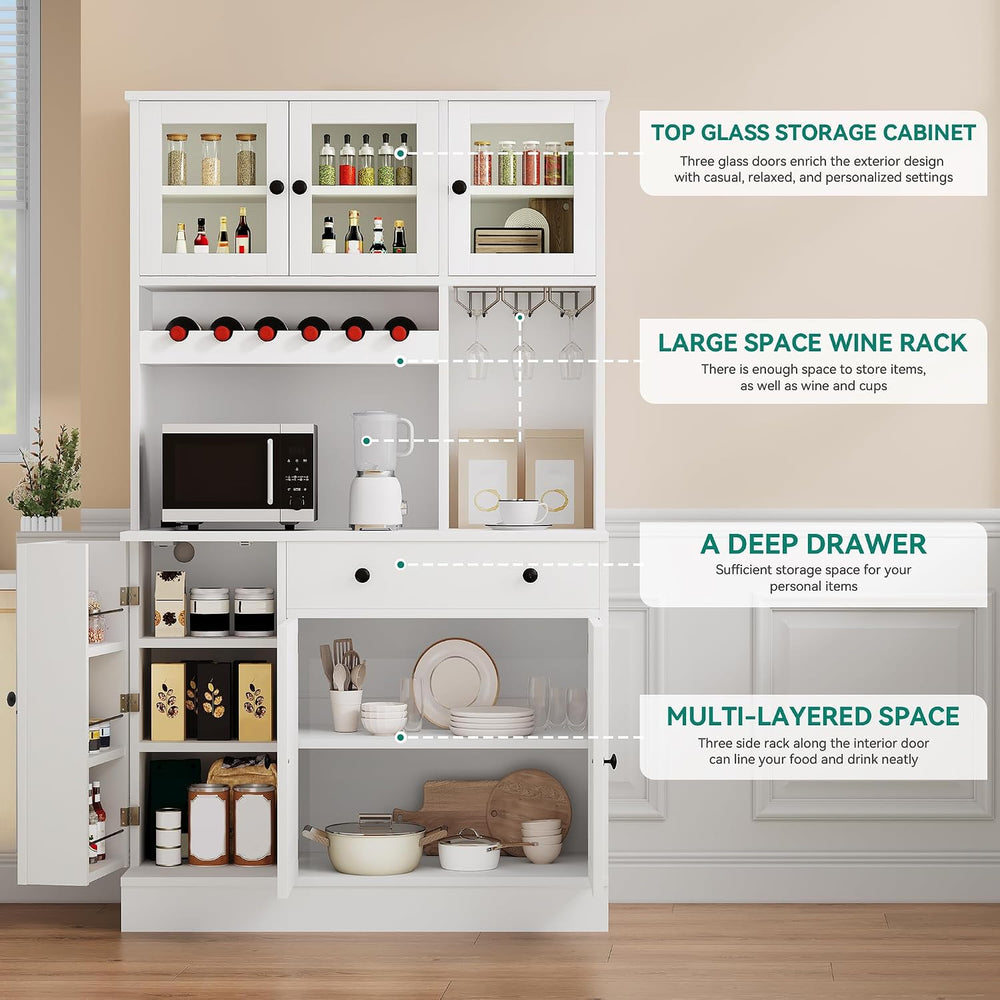 YITAHOME 71''H Kitchen Pantry Cabinet, Tall Cabinet with Drawer, Door...