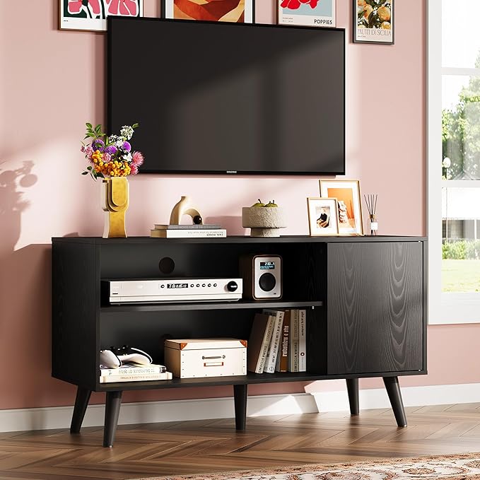 WLIVE TV Stand for 43 Inch TV, Small Entertainment Center with Storage Cabine...