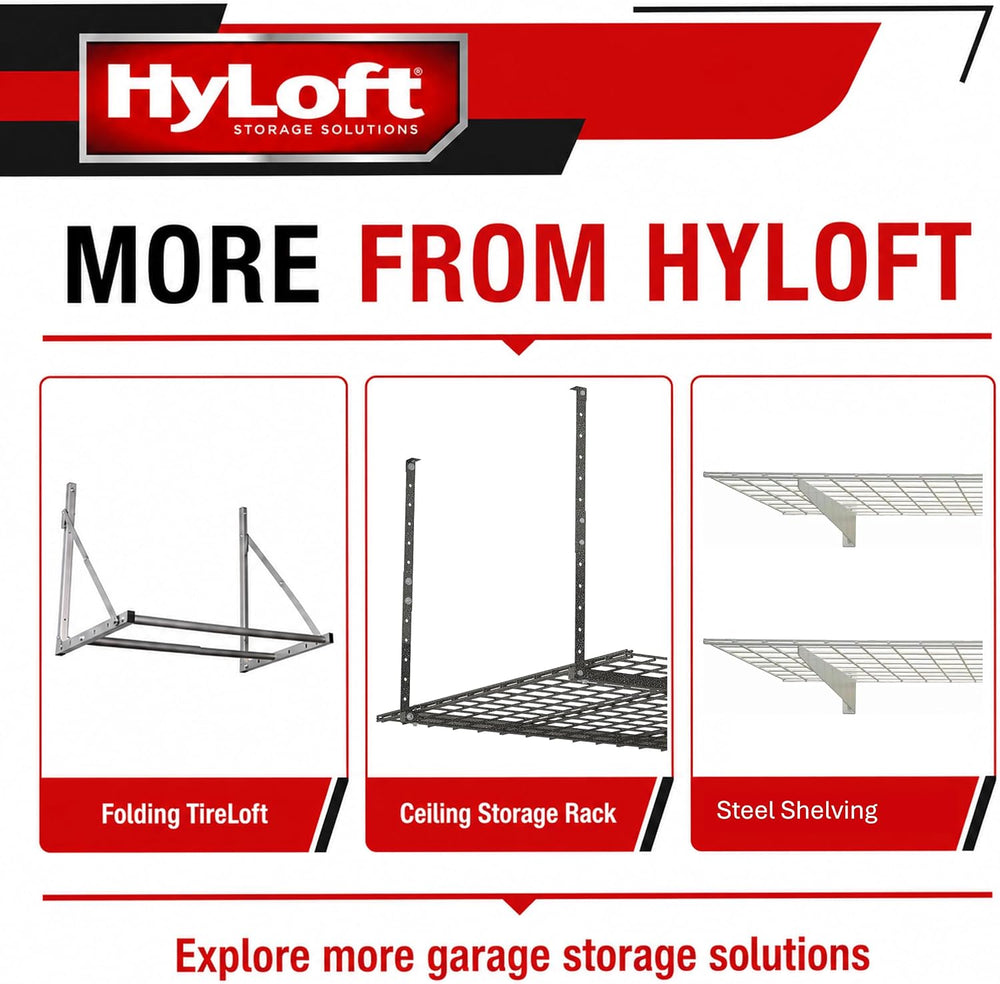 HyLoft Adjustable Garage Ceiling Mount Storage Rack Kit, Ceiling Shelving Mou...