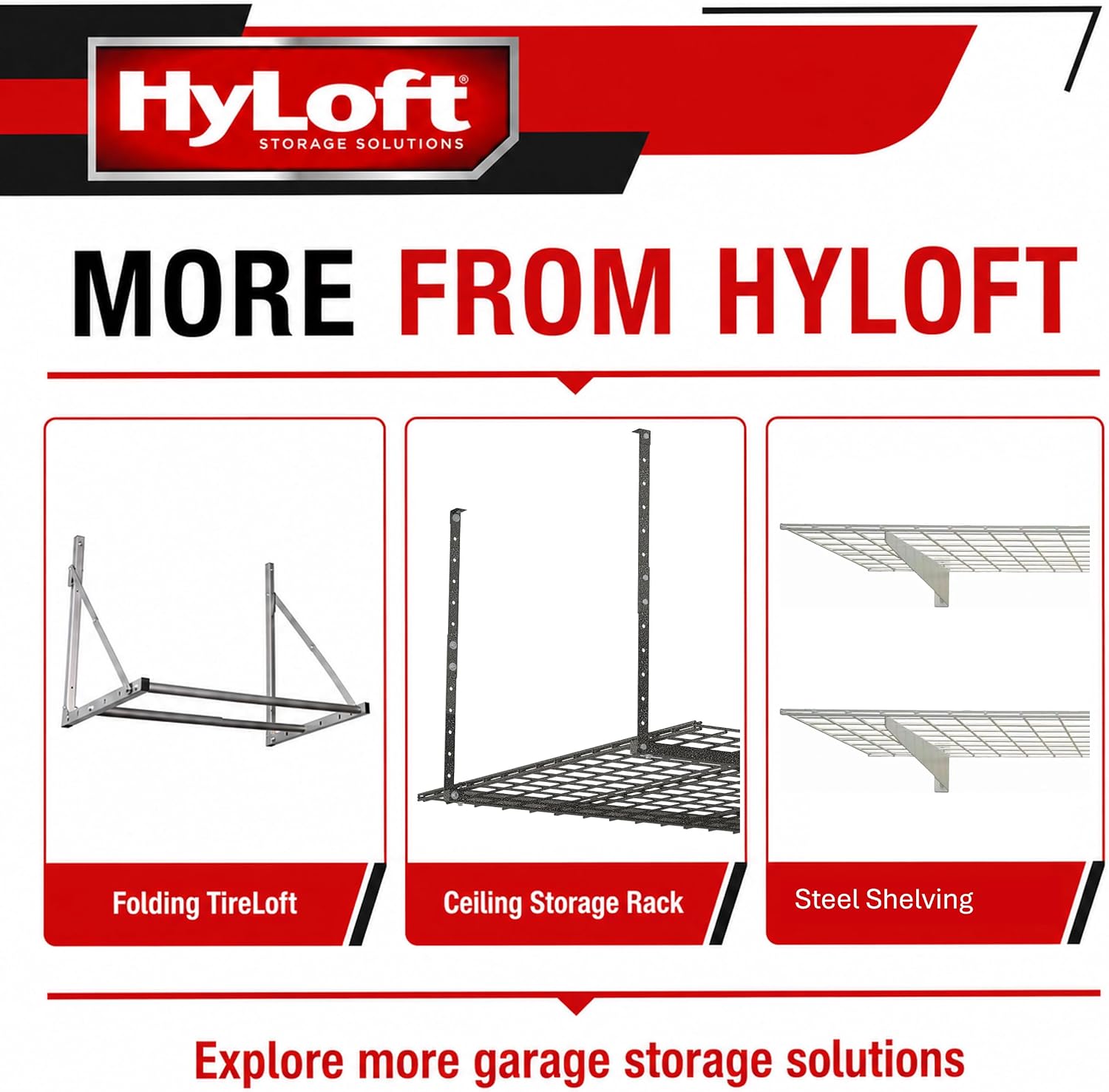 HyLoft Adjustable Garage Ceiling Mount Storage Rack Kit, Ceiling Shelving Mounts, 34 in. x 26 in., 80844-10, Hammertone