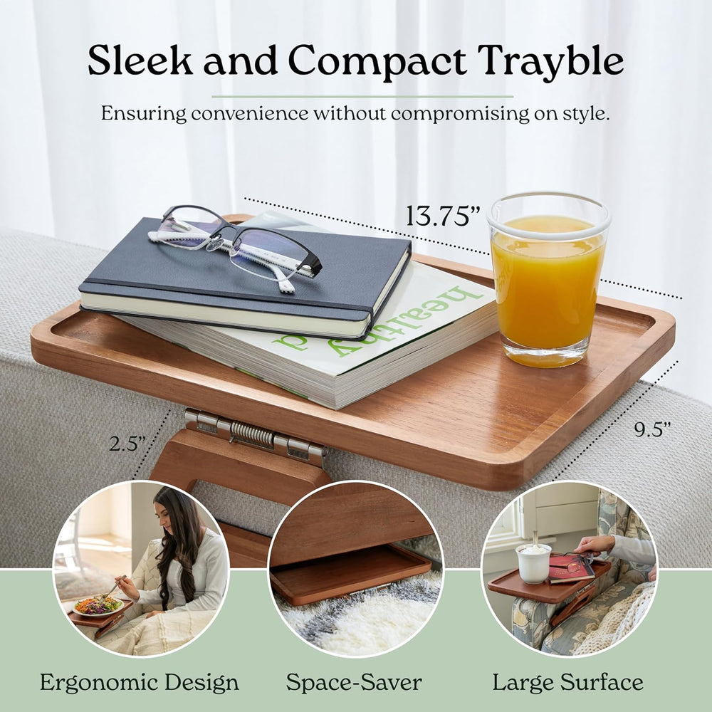 Shamrock Home Trayble Couch Arm Table - Teak
