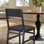 Dining Chairs Set of 4, Upholstered Modern Dining Room Chairs with Ergonomic Backrest, MDF Board and Metal Legs, Fabric Kitchen Chair for Dining, Kitchen and Living Room, Easy Assembly, Black
