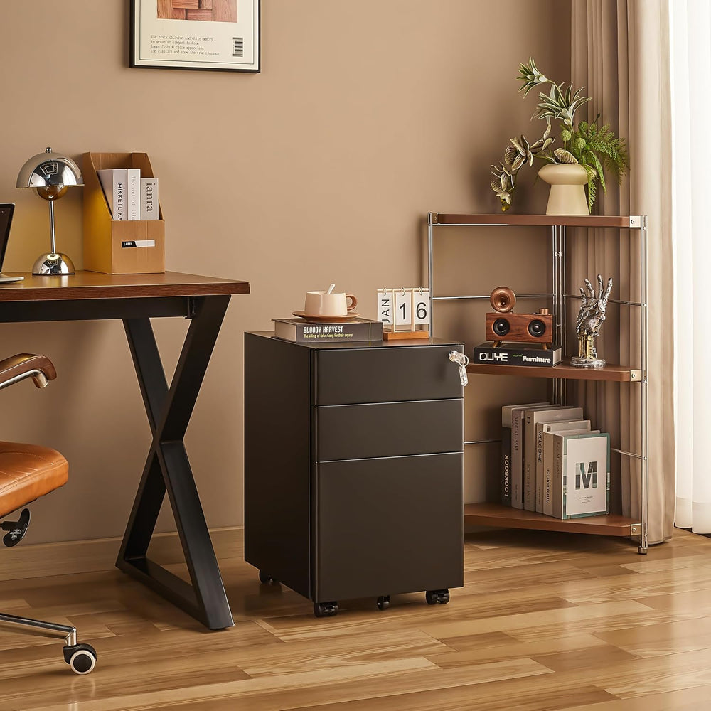 Approgreent Fully Assembled 3 Drawer File Cabinets for Home Office | Lockable...