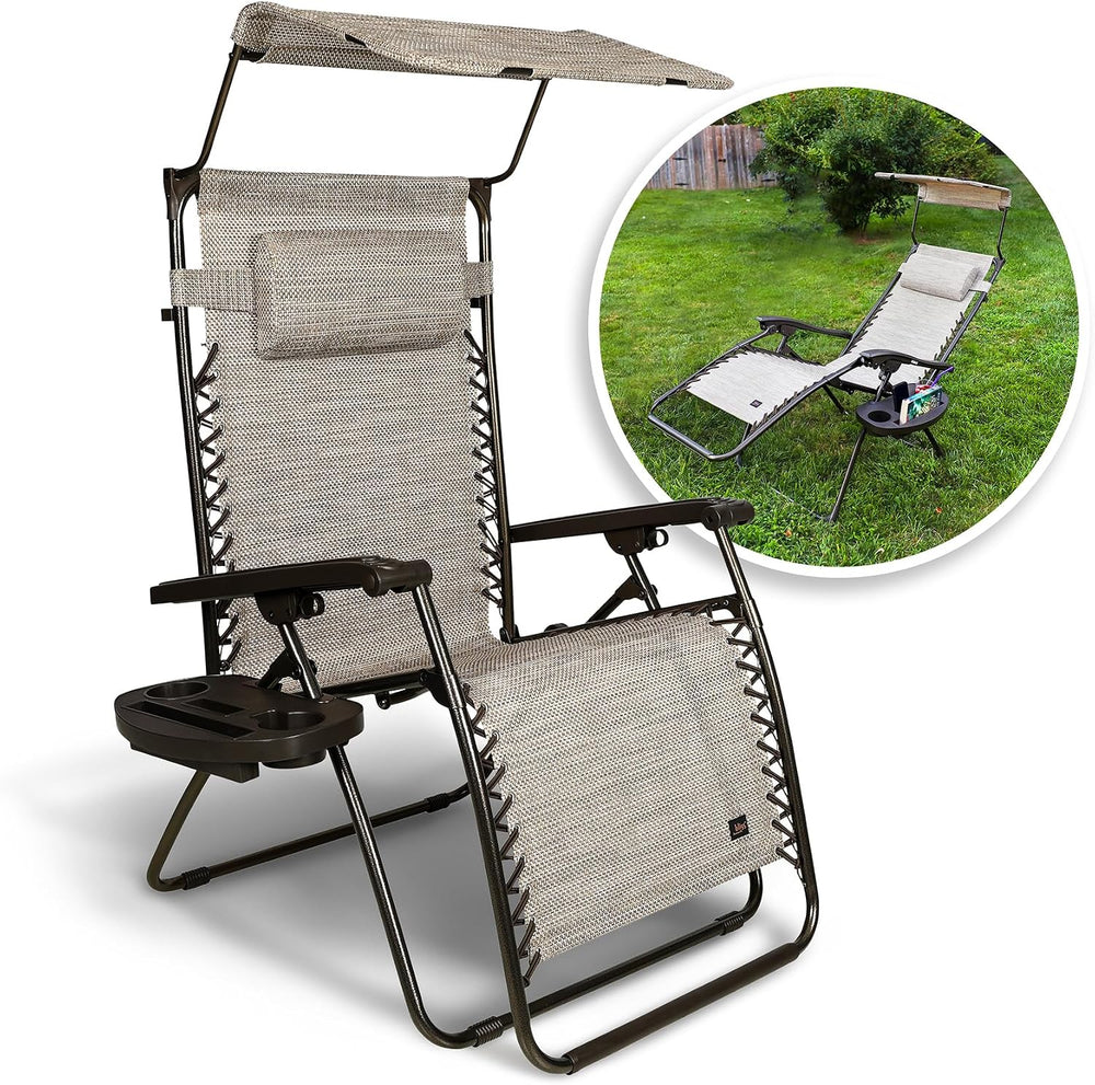 Bliss Hammocks 2 Pack 30" Wide XL Zero Gravity Outdoor Lounge Chair, Adj...