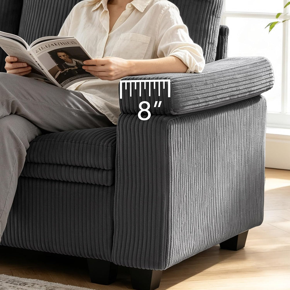 86 Inch L Shaped Sectional Sleeper Sofa with Storage, Sectional Modular Couch...