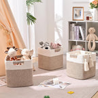 11 Inch Storage Cubes, 3 Pack Cube Storage Bins for Organizing, Cotton Rope Woven Baskets for Shelves, Bathroom, Kids Room, Closets, Baby Nursery