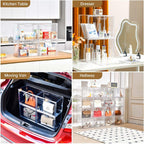 Stackable Storage Bins, Clear Acrylic Display Case, 5-Pack Acrylic Boxes with Lids, Clear Storage Containers Storage for Handbags, Collectibles & Figures