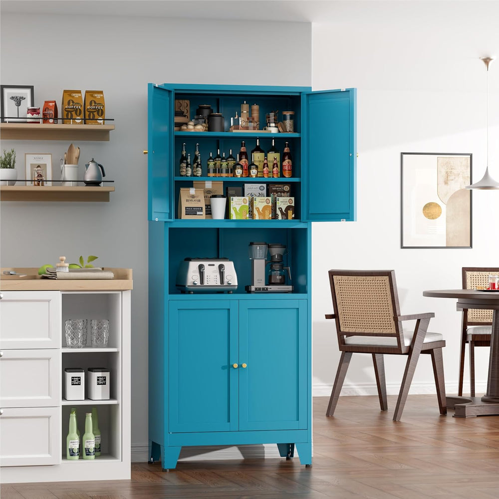 COFaR 69" Tall Modern Kitchen Pantry,Metal Storage Cabinet with Adjustab...