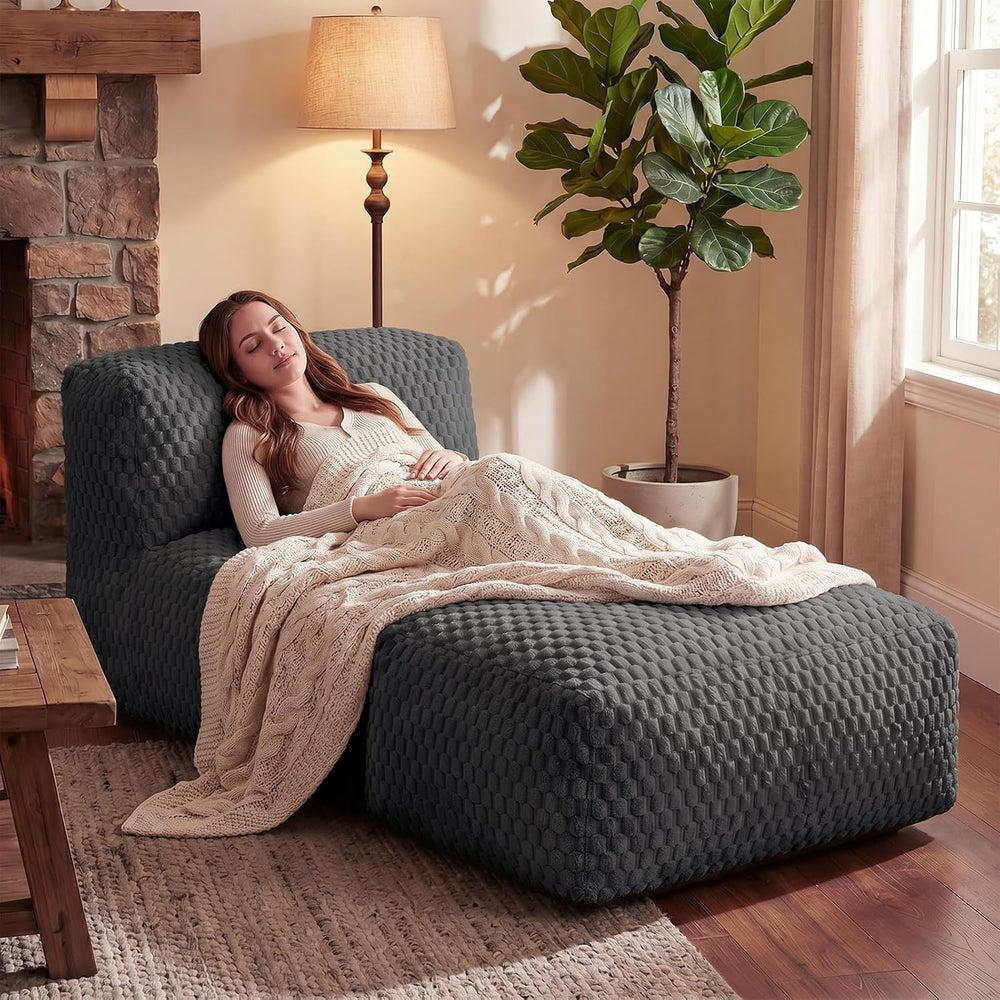 Bean Bag Chair for Adults, Plush Beanbag Sofa Couch with Memory Foam Filler, ...