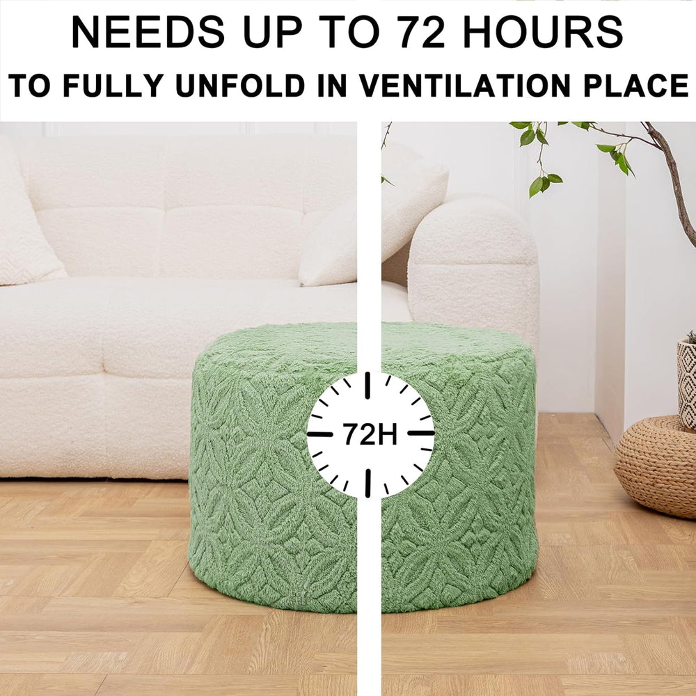 Plush Multi-Functional Ottoman Pouf – Ergonomic Ottoman Foot Rest with Space-...