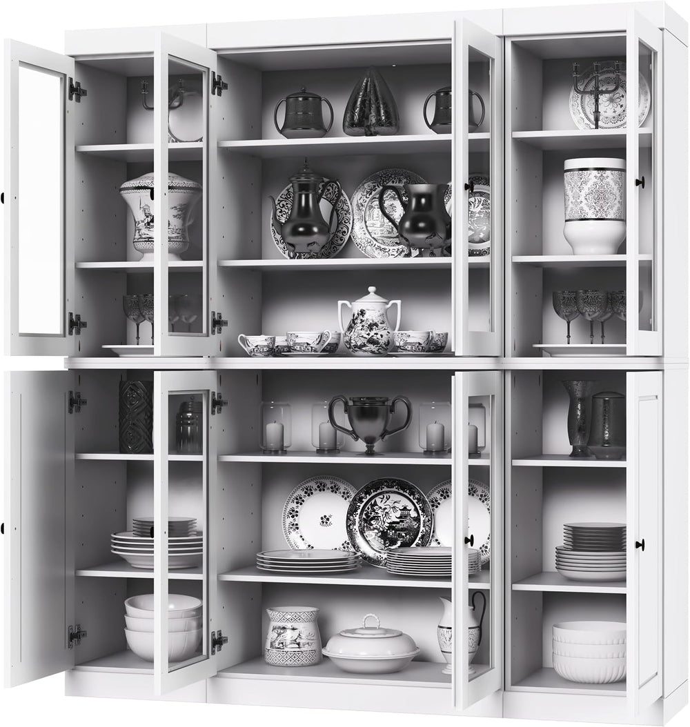 Palace Imports 100% Solid Wood Kitchen Pantry, White, 65" w x 71.5"...