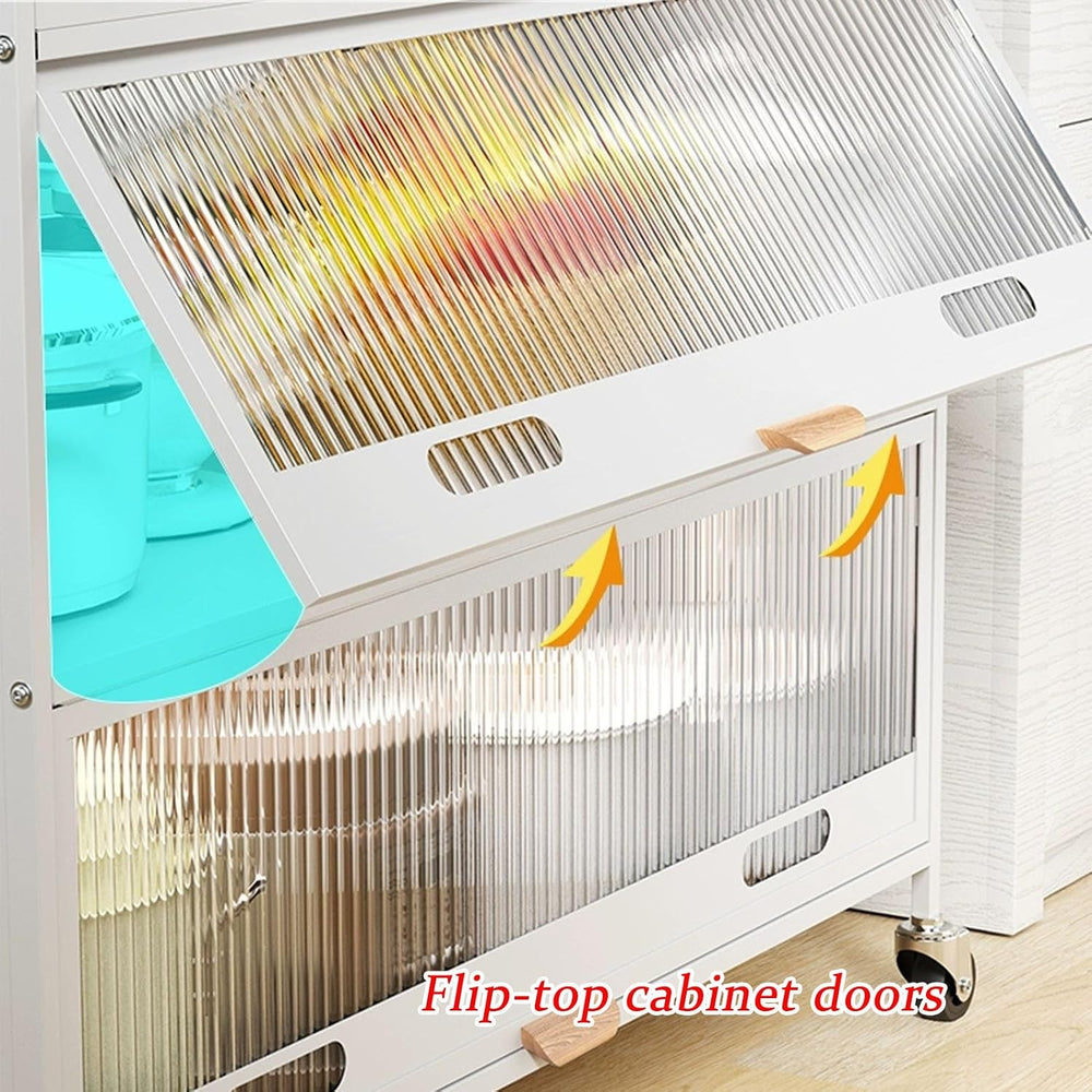 JKGHK 5-Tier Bakers Racks with Storage for Kitchens, Microwave Stand on Wheel...