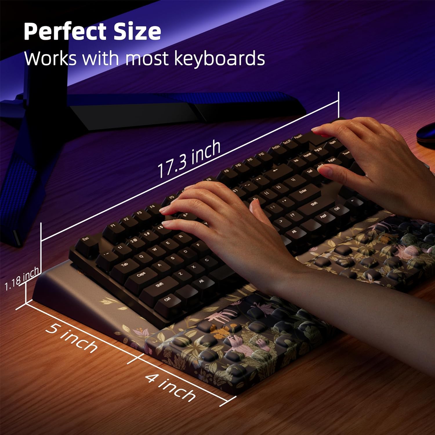 Ospelelf Keyboard Stand Pad with Wrist Rest, Comfy Ergonomic Keyboard Riser Holder for Office Home