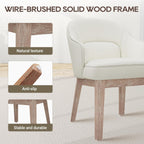 MALOL Dining Chairs Set of 4 with Lumbar Support,Fabric Upholstered Kitchen Chairs with Wooden Legs,Beige