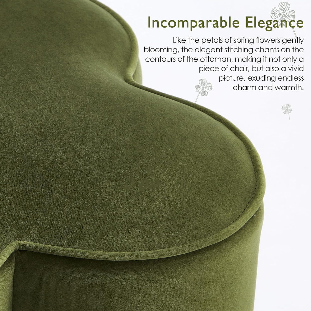 Olive Green Velvet Ottoman Set of 2, Modern Small Vanity Stool | Multi-Functi...
