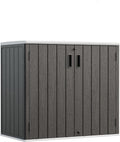 HOMSPARK Outdoor Storage Shed Weather Resistance, Patio Storage Cabinet Lockable Resin Tool Shed for Storage of Bike, Trash Cans, Garden Tools (Black, 40 Cu.ft)