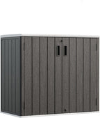 HOMSPARK Outdoor Storage Shed Weather Resistance, Patio Storage Cabinet Lockable Resin Tool Shed for Storage of Bike, Trash Cans, Garden Tools (Black, 40 Cu.ft)
