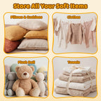 Stuffed Animal Bean Bag Storage Chair, 37.4 x 37.8 Inch Clear plushies storage, Upgraded 0.35mm PVC Waterproof Plushy Organizer, Supports 330lbs for Home Use