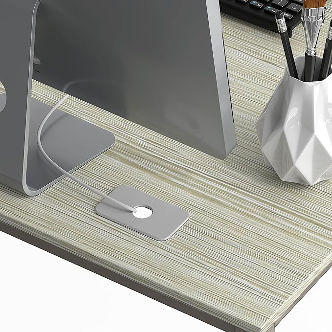 SHW Mission 55 x 60 Inches L-Shape Home Office Computer Desk, Maple