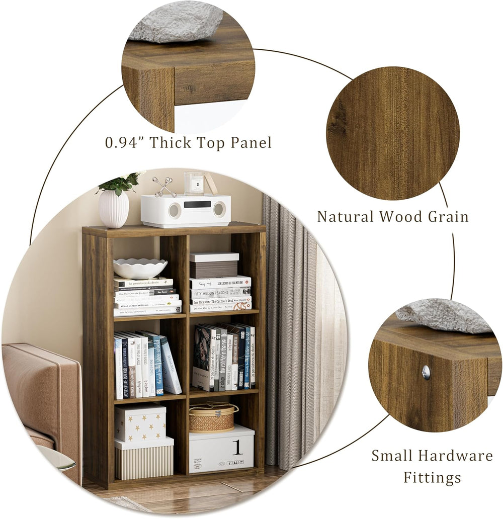 Cube Storage Organizer Bookcase, Decorative 11 inch Open Back Cubical Shelf w...