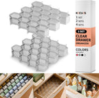 Honeycomb Separator Adjustable Drawer Organizer Divider for Underwear Belt-Scarf Socks Organizer (Gray(2pcs))