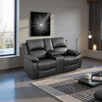 Recliner Sofa Set Couches for Living Room Chair Semi PU Fabric Living Room Furniture Sets, Adjusted Loveseat Reclining Couch Furniture Sofa Set for Theater Seating, Black