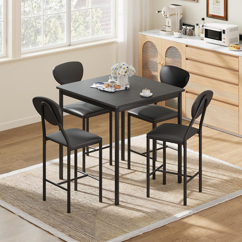 EROMMY Dining Table Set for 4, Modern Kitchen Table and Chairs with PU Leathe...