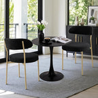 SoarFlash Kitchen Table and Chairs for 2, 24" Dining Table Set for 2 with Velvet Upholstered Chairs, 3 Piece Round Kitchen Table Set, Dining Room Table Set for Small Space, Apartment