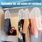 Patelai 24 Pcs 2" Gusseted Shoulder Covers for Hanging Clothes 24" x 12" Plastic Garment Dust Covers Protectors for Closet Storage Suit, Coats, Jackets, Dress Closet Storage(Translucent)