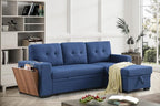 Devion Furniture Garisa 4-in-1 Convertible L Shaped Couch with Pull Out Bed and Storage, Sectional Sleeper Sofa with Reversible Chaise for Living Room, Apartment, Bedroom, Office