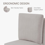 Upholstered Dining Chairs with Casters, Modern Dining Room Chairs Set of 2 with Hidden Storage & 4 Wheels, Single Sofa Chair for Kitchen, Reading Room, Waiting Room, Linen